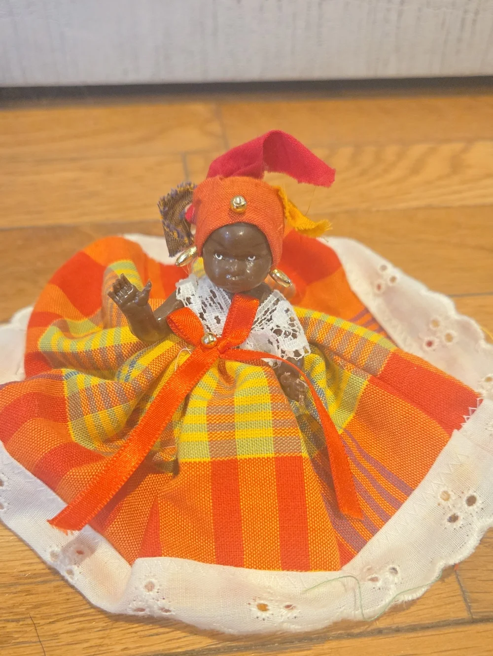 Vintage souvenir doll from the Caribbean, Martinique folk Art
